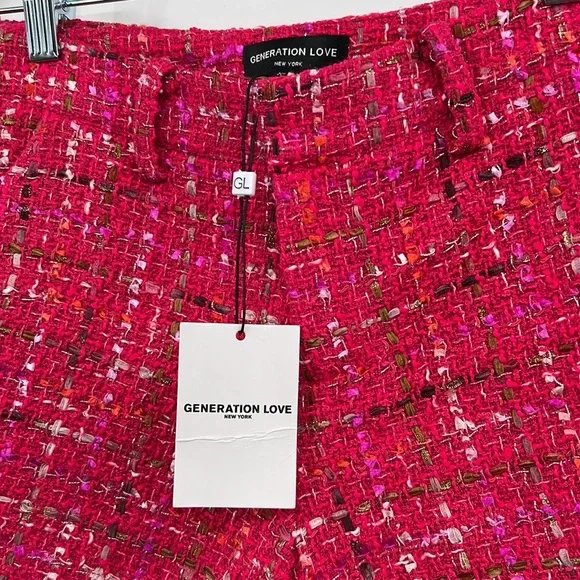 🆕Generation Love Tweed Faye Hot Pink Multi Shorts XS available - Picture 5 of 11